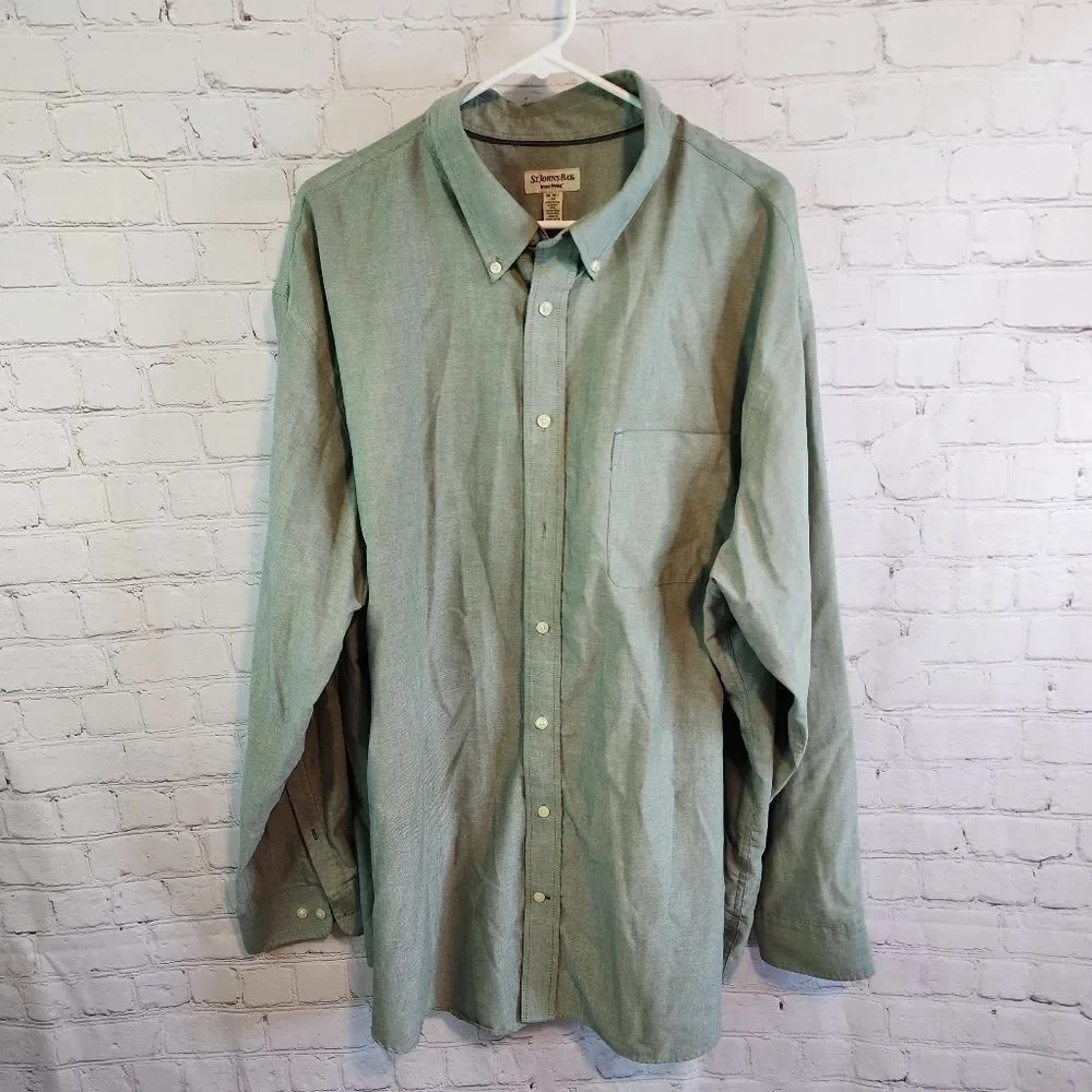 Men's St John's Bay longsleeve button-down shirt, size 3XL Tall